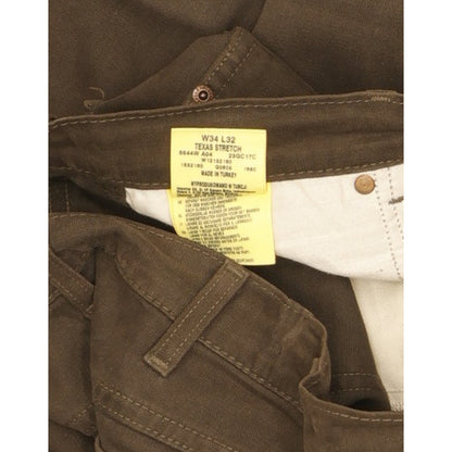 Wrangler Texas Men Brown Straight Regular Stretch Jeans W34 L28