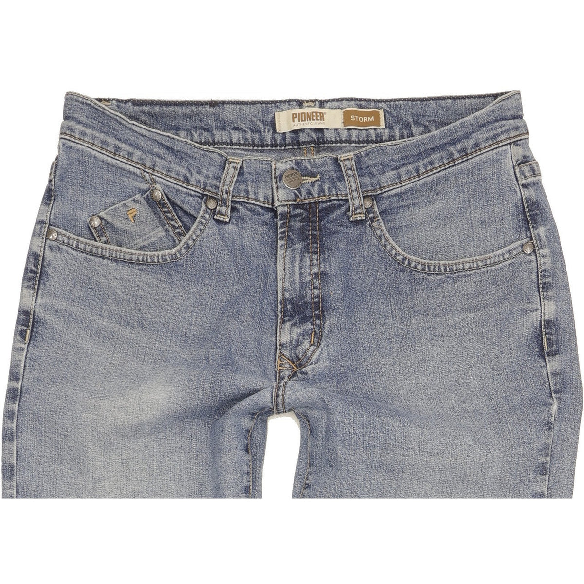 Pioneer Storm Men Blue Straight Slim Stretch Jeans W32 L36