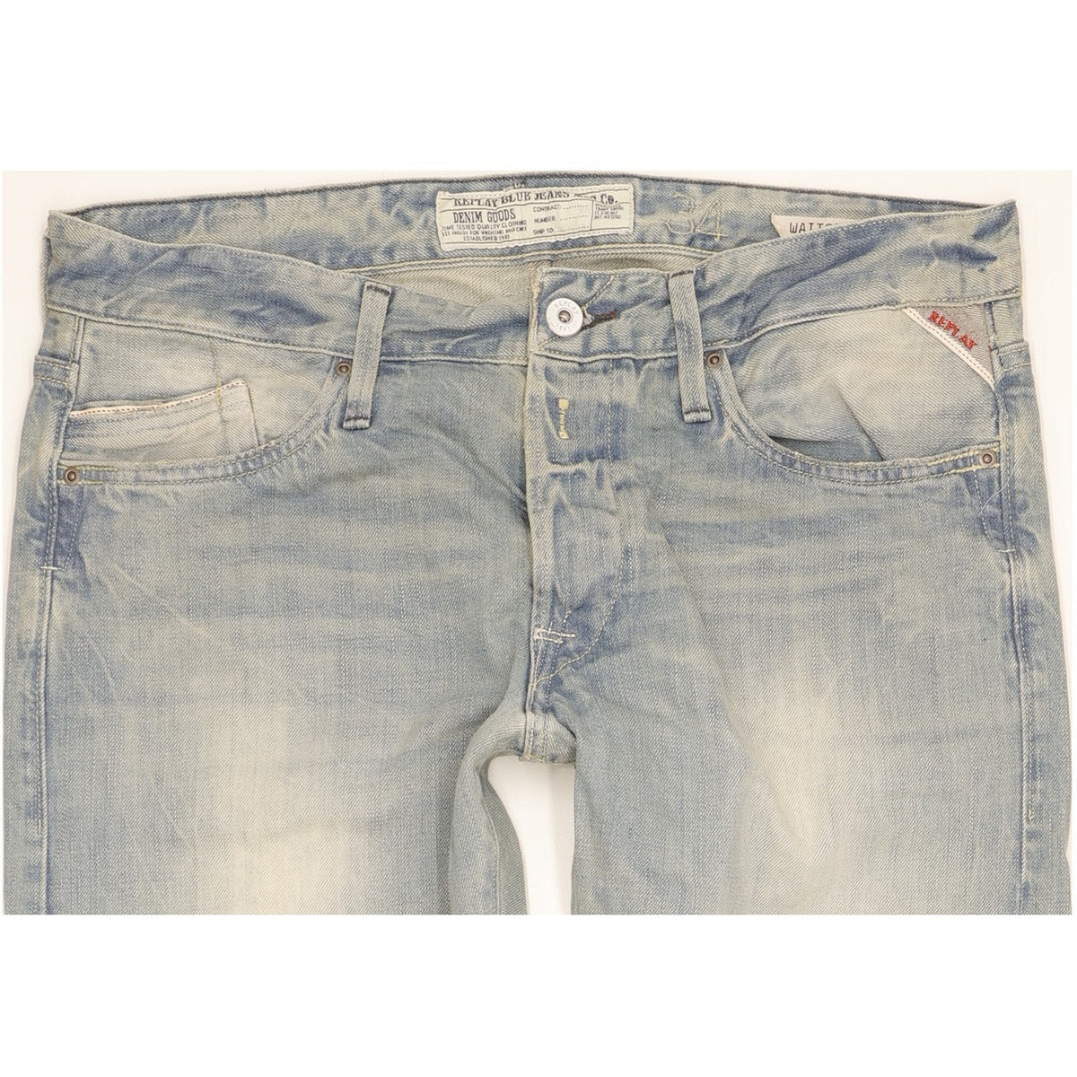 Replay Waitom Men Blue Straight Regular Jeans W34 L32