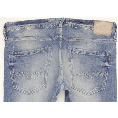 Replay Waitom Men Blue Straight Regular Stretch Jeans W34 L31