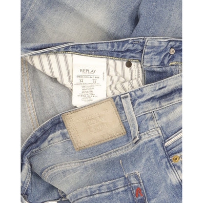 Replay Waitom Men Blue Straight Regular Stretch Jeans W34 L31