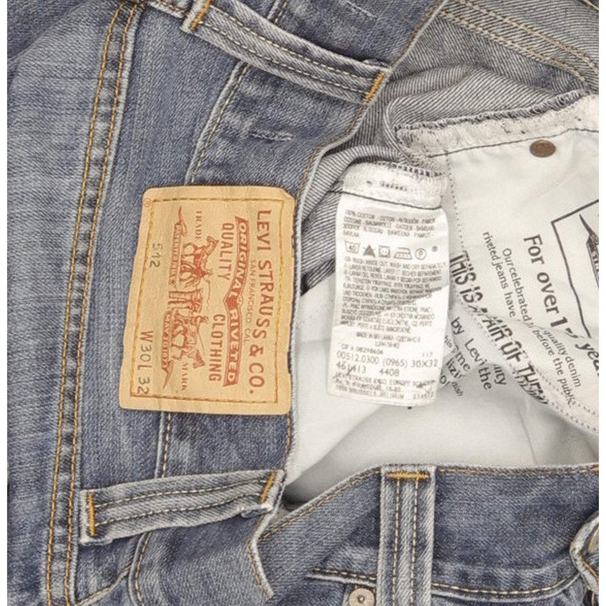 Levi's 512 Men Blue Bootcut Slim Jeans W30 L31
