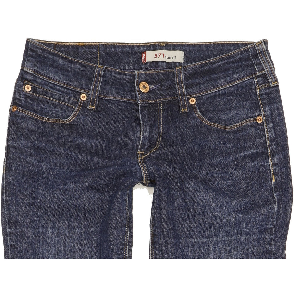Levi's 571 Women Blue Straight Slim Stretch Jeans W29 L33