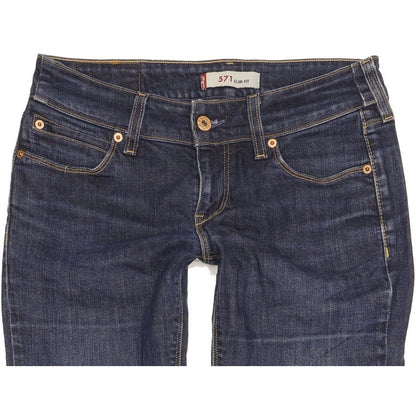 Levi's 571 Women Blue Straight Slim Stretch Jeans W29 L33