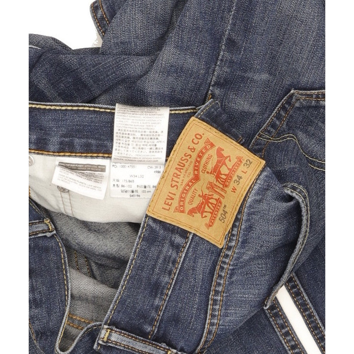 Levi's 504 Men Blue Straight Regular Jeans W34 L30