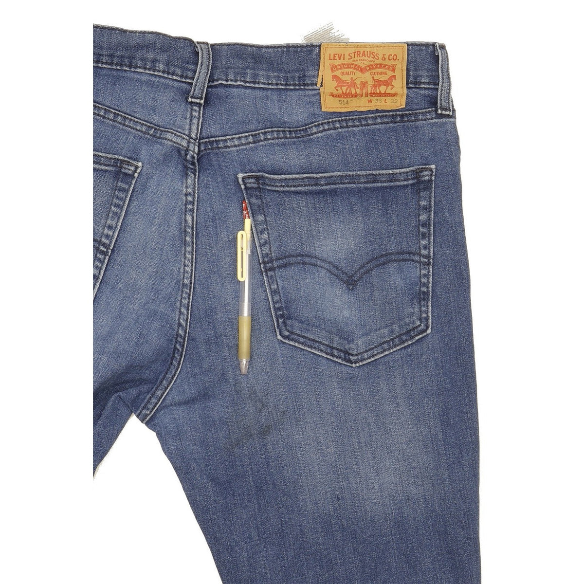 Levi's 514 Men Blue Straight Slim Stretch Jeans W36 L32