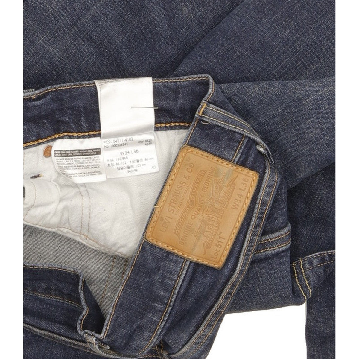 Levi's 511 Men Blue Straight Slim Stretch Jeans W34 L35