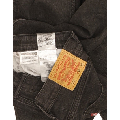Levi's 511 Men Black Straight Slim Stretch Jeans W32 L30