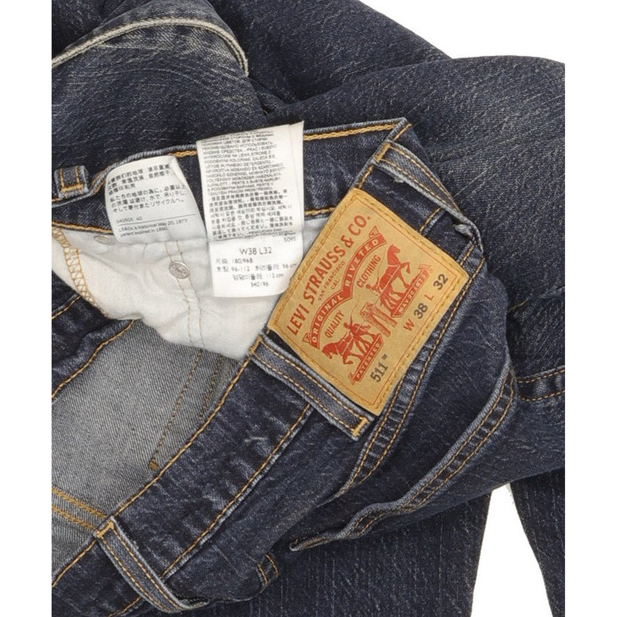 Levi's 511 Men Blue Straight Slim Stretch Jeans W38 L31