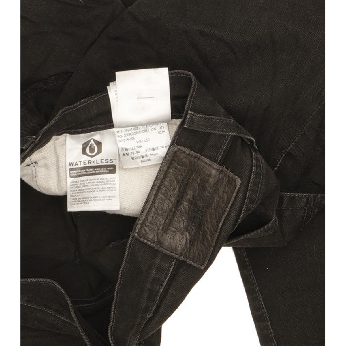 Levi's 502 Men Black Tapered Regular Stretch Jeans W31 L28