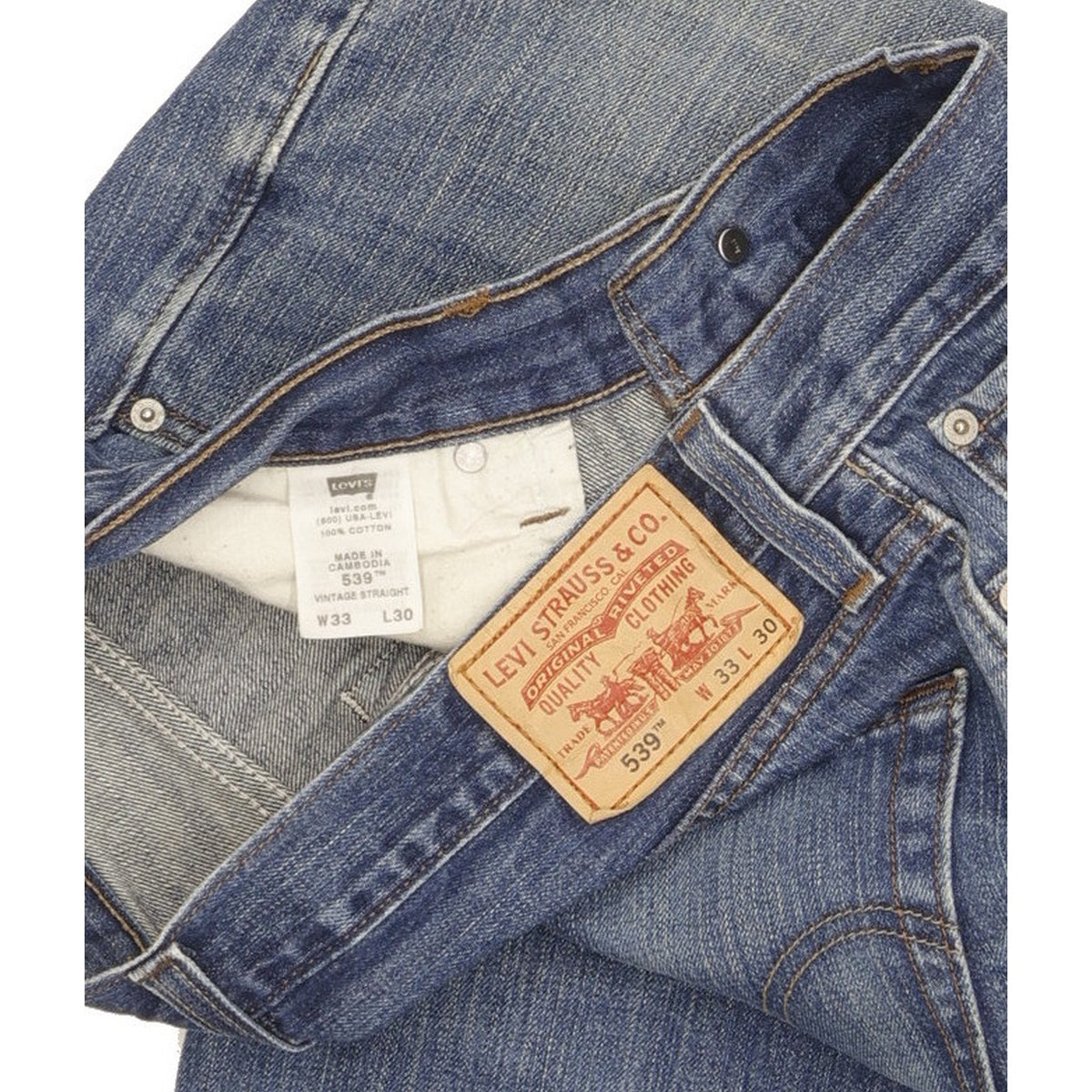 Levi's 539 Vintage Men Blue Straight Regular Jeans W33 L30