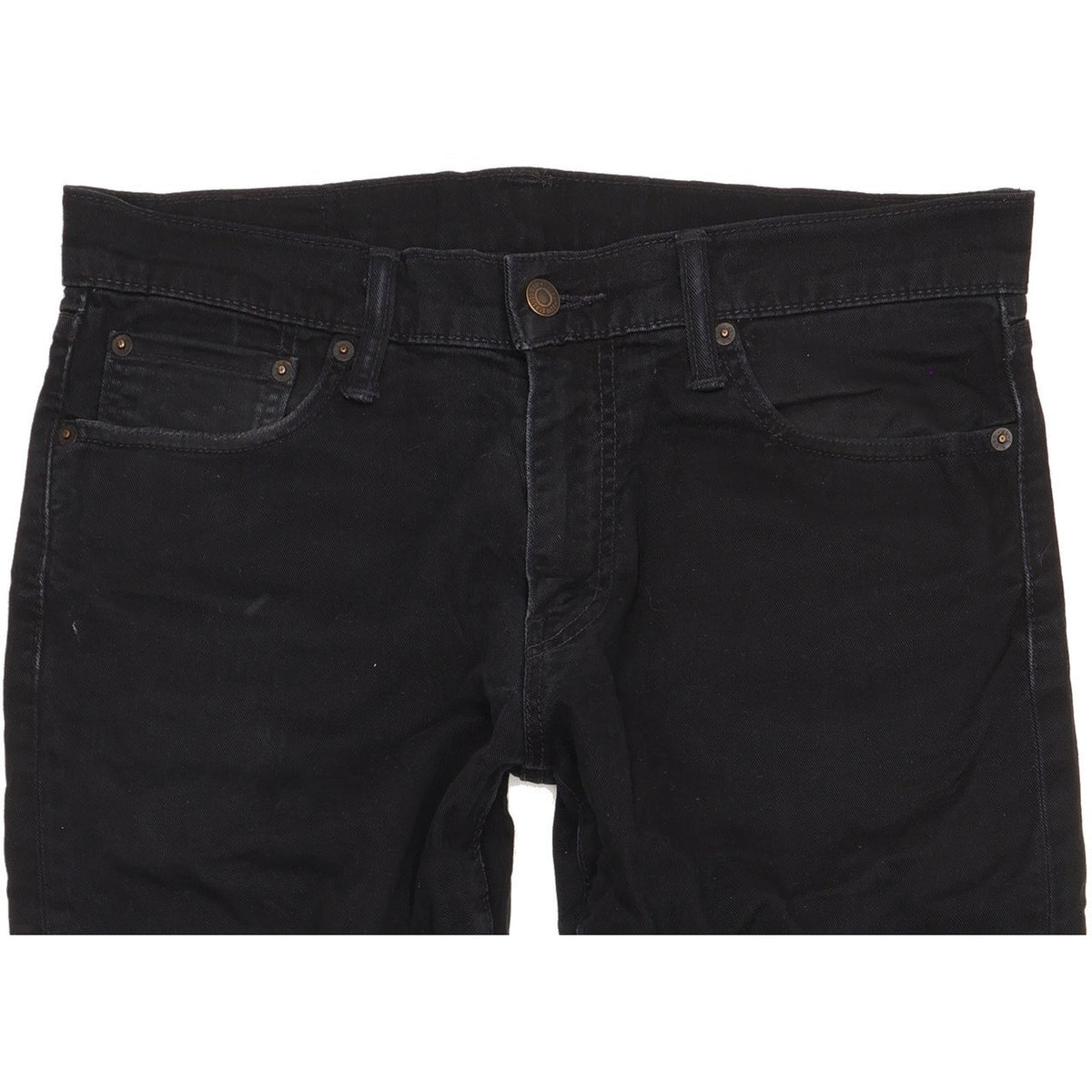 Levi's 504 Men Black Straight Regular Stretch Jeans W32 L29