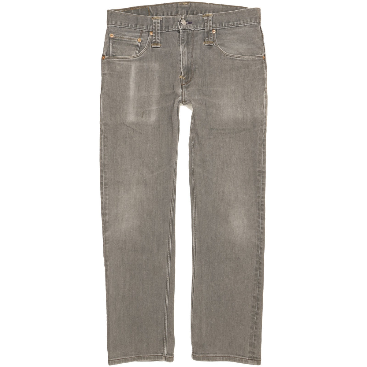 Levi's 504 Men Grey Straight Regular Stretch Jeans W32 L27