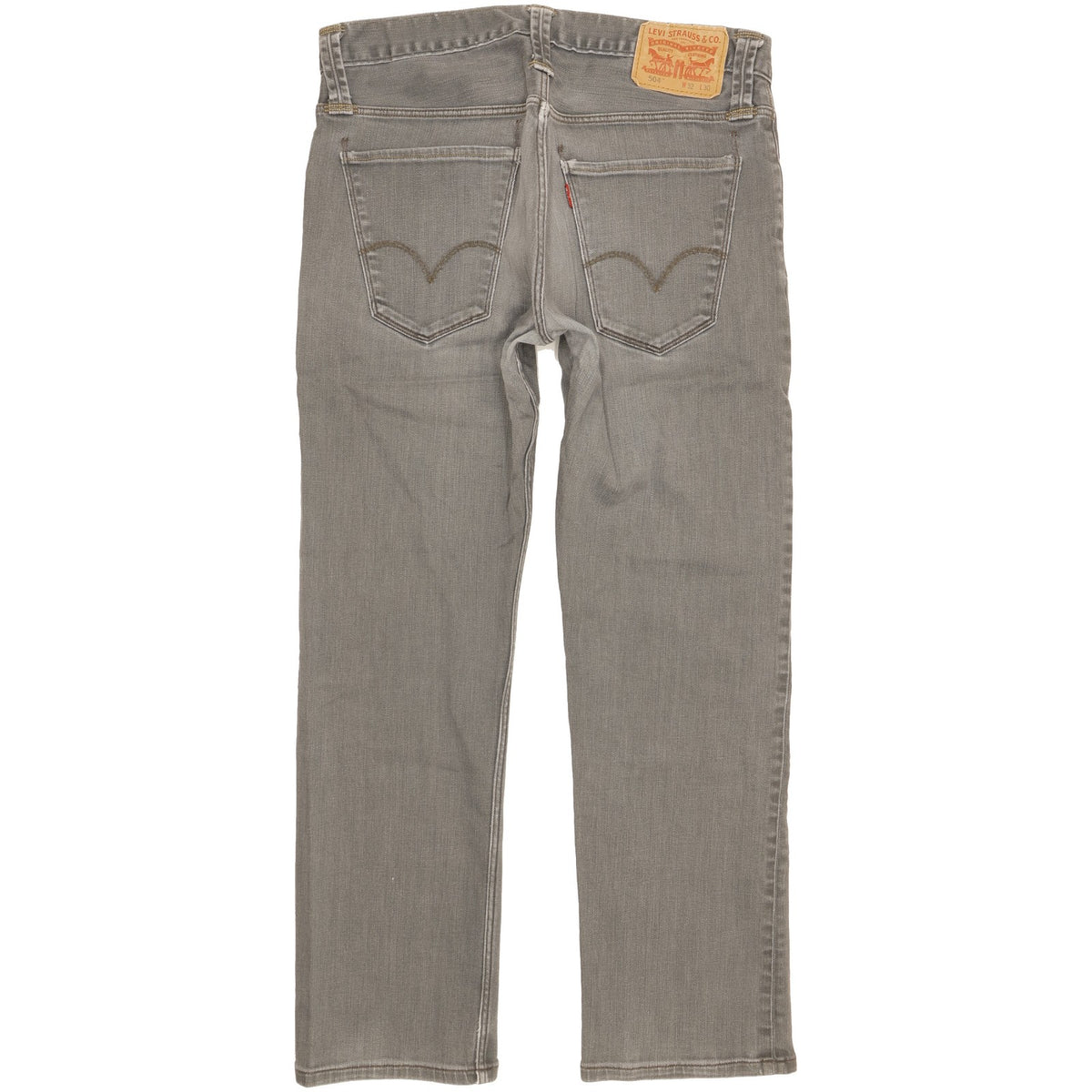 Levi's 504 Men Grey Straight Regular Stretch Jeans W32 L27