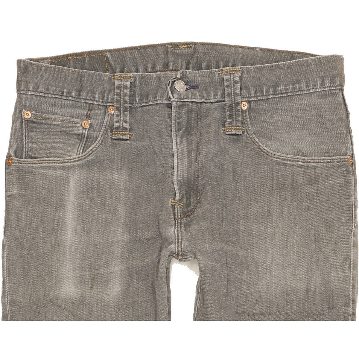 Levi's 504 Men Grey Straight Regular Stretch Jeans W32 L27
