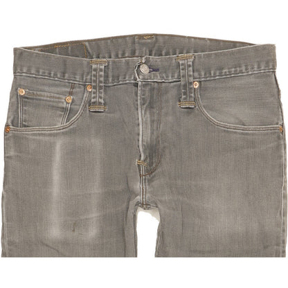 Levi's 504 Men Grey Straight Regular Stretch Jeans W32 L27