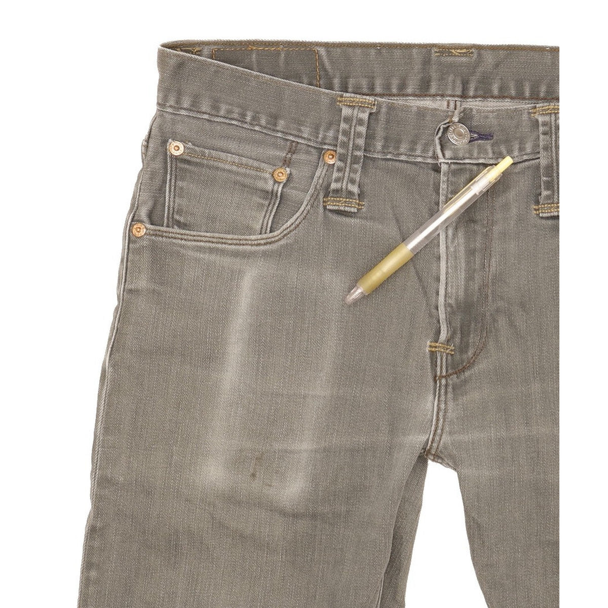 Levi's 504 Men Grey Straight Regular Stretch Jeans W32 L27
