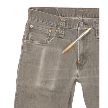 Levi's 504 Men Grey Straight Regular Stretch Jeans W32 L27