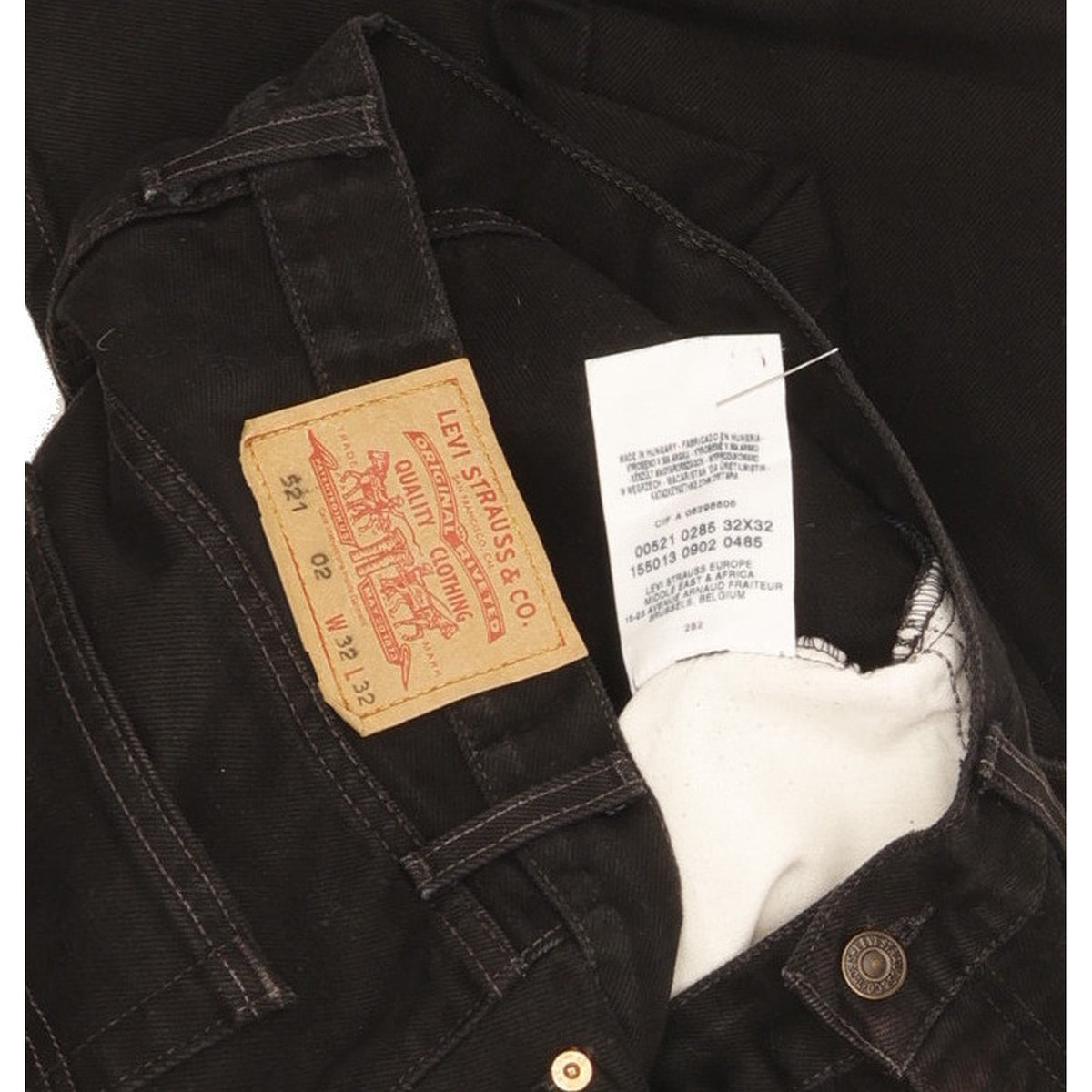 Levi's 521 Men Black Straight Regular Jeans W32 L32
