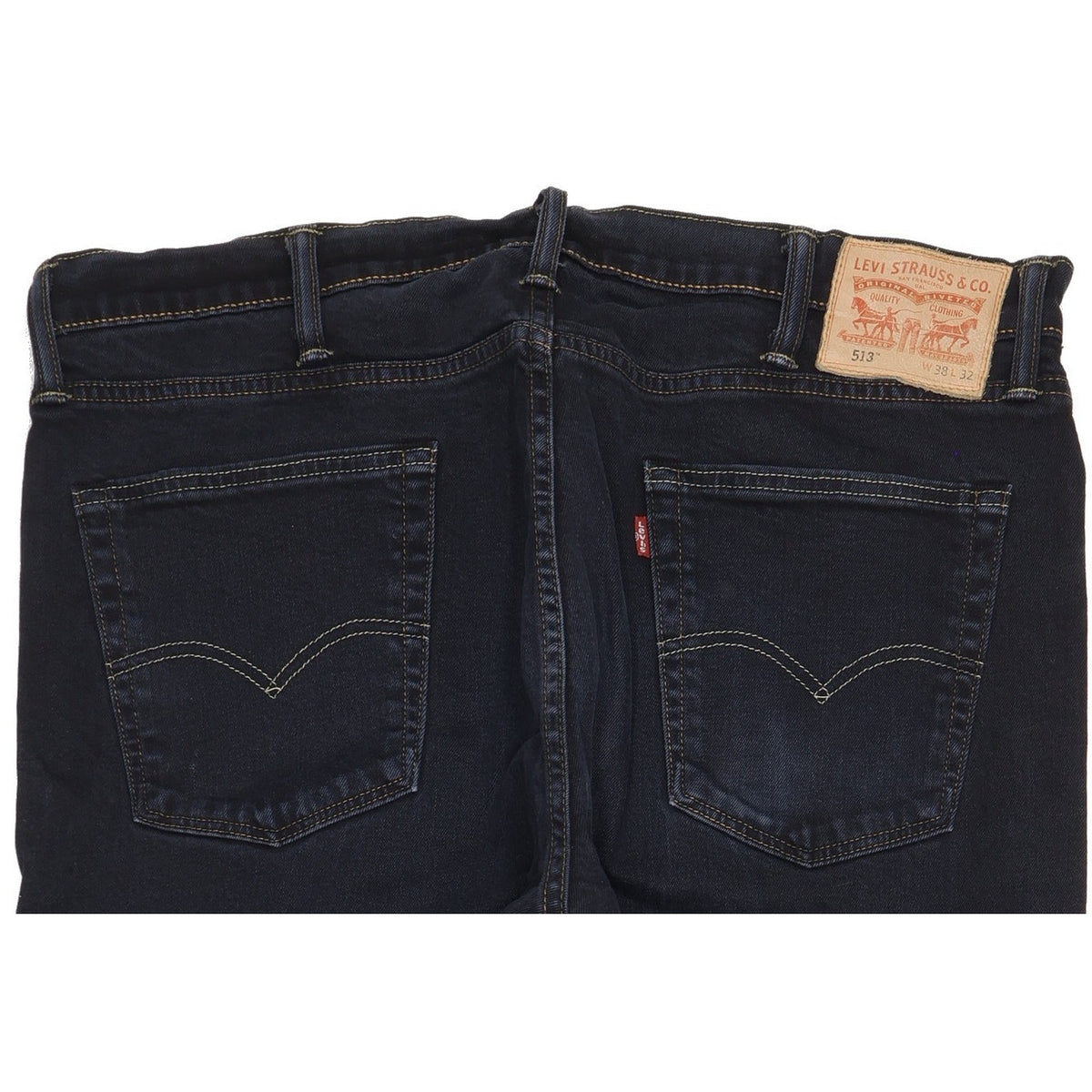 Levi's 513 Men Black Straight Regular Stretch Jeans W38 L31