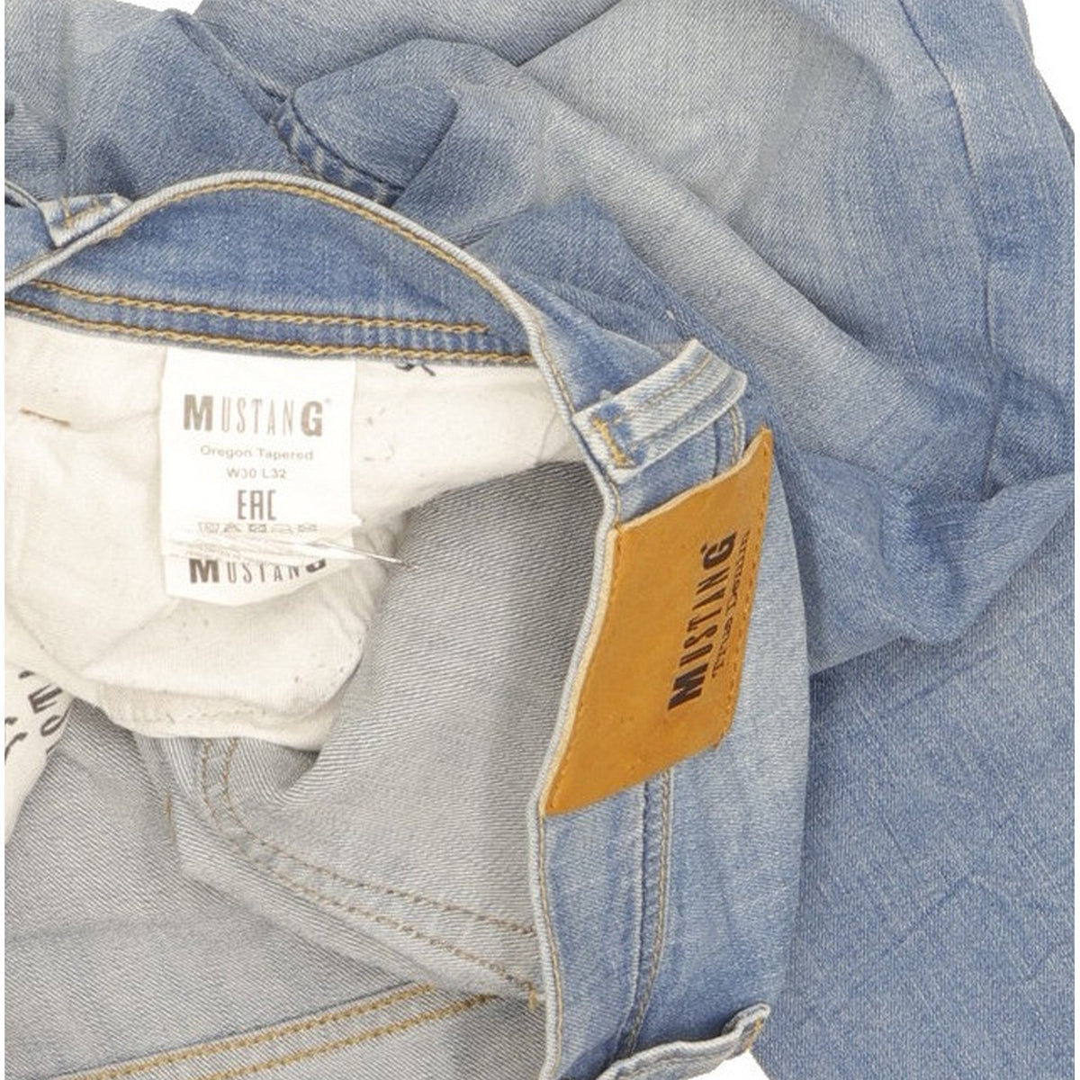Mustang Oregon Men Blue Tapered Slim Stretch Jeans W30 L32