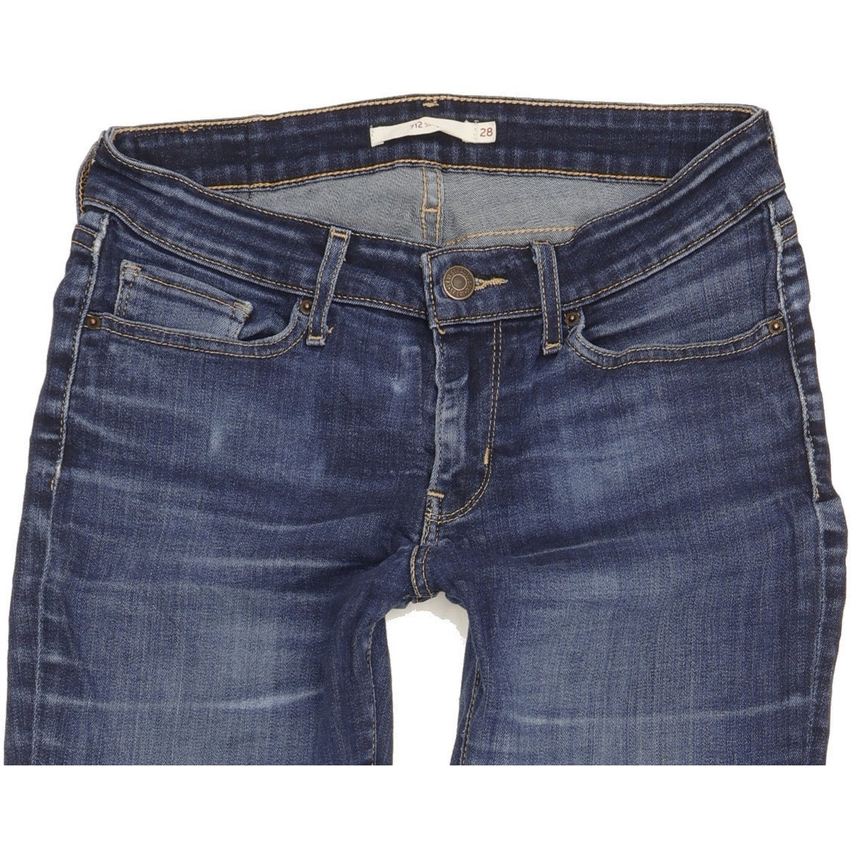 Levi's 712 Women Blue Straight Slim Stretch Jeans W28 L32