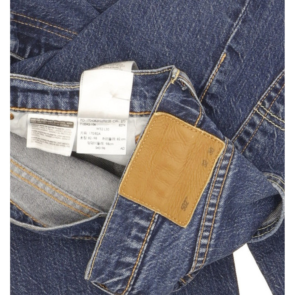 Levi's 502 Men Blue Tapered Regular Stretch Jeans W32 L28