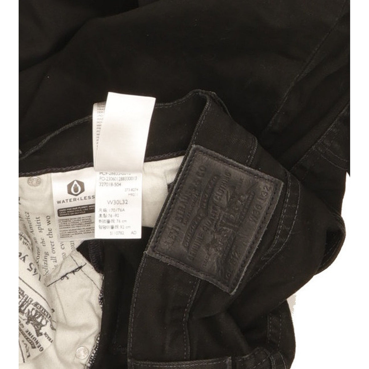 Levi's 512 Men Black Tapered Slim Stretch Jeans W30 L31