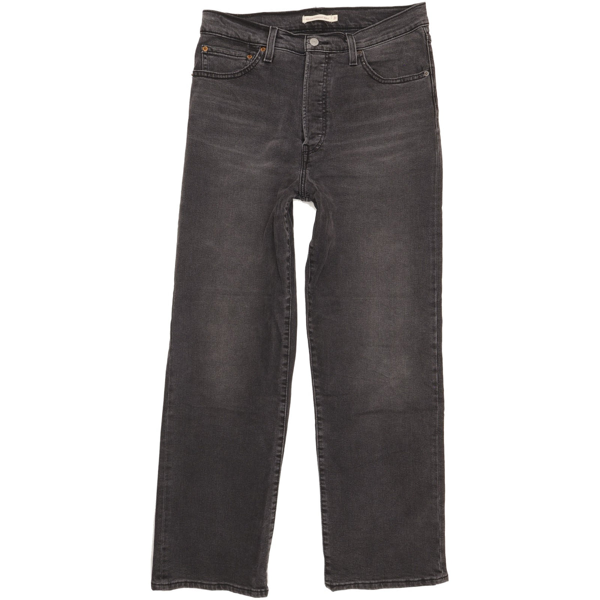 Levi's Ribcage Black Straight Regular Jeans High Waisted W31 L32