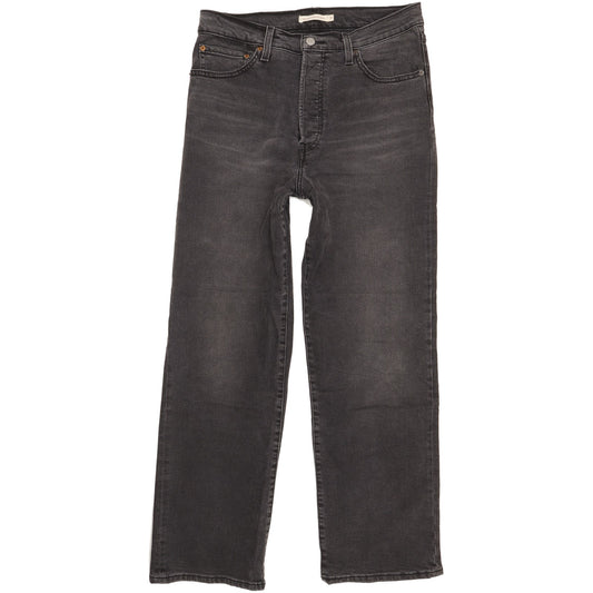 Levi's Ribcage Black Straight Regular Jeans High Waisted W31 L32
