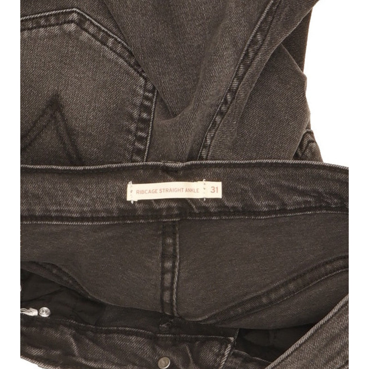 Levi's Ribcage Black Straight Regular Jeans High Waisted W31 L32