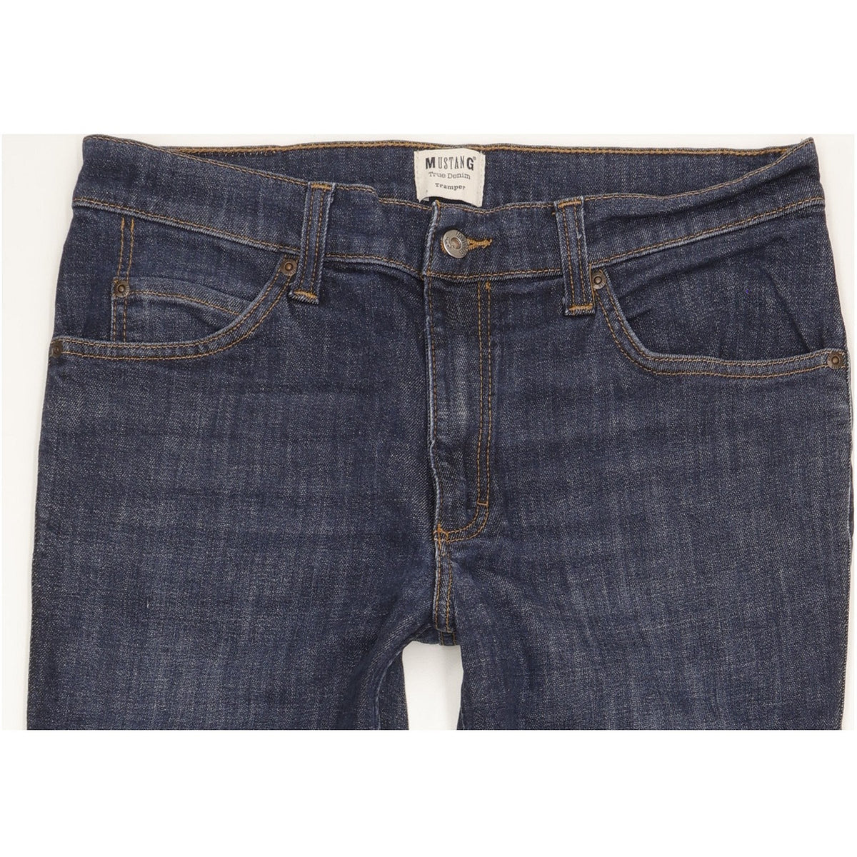 Mustang Tamper Men Blue Straight Regular Stretch Jeans W35 L30