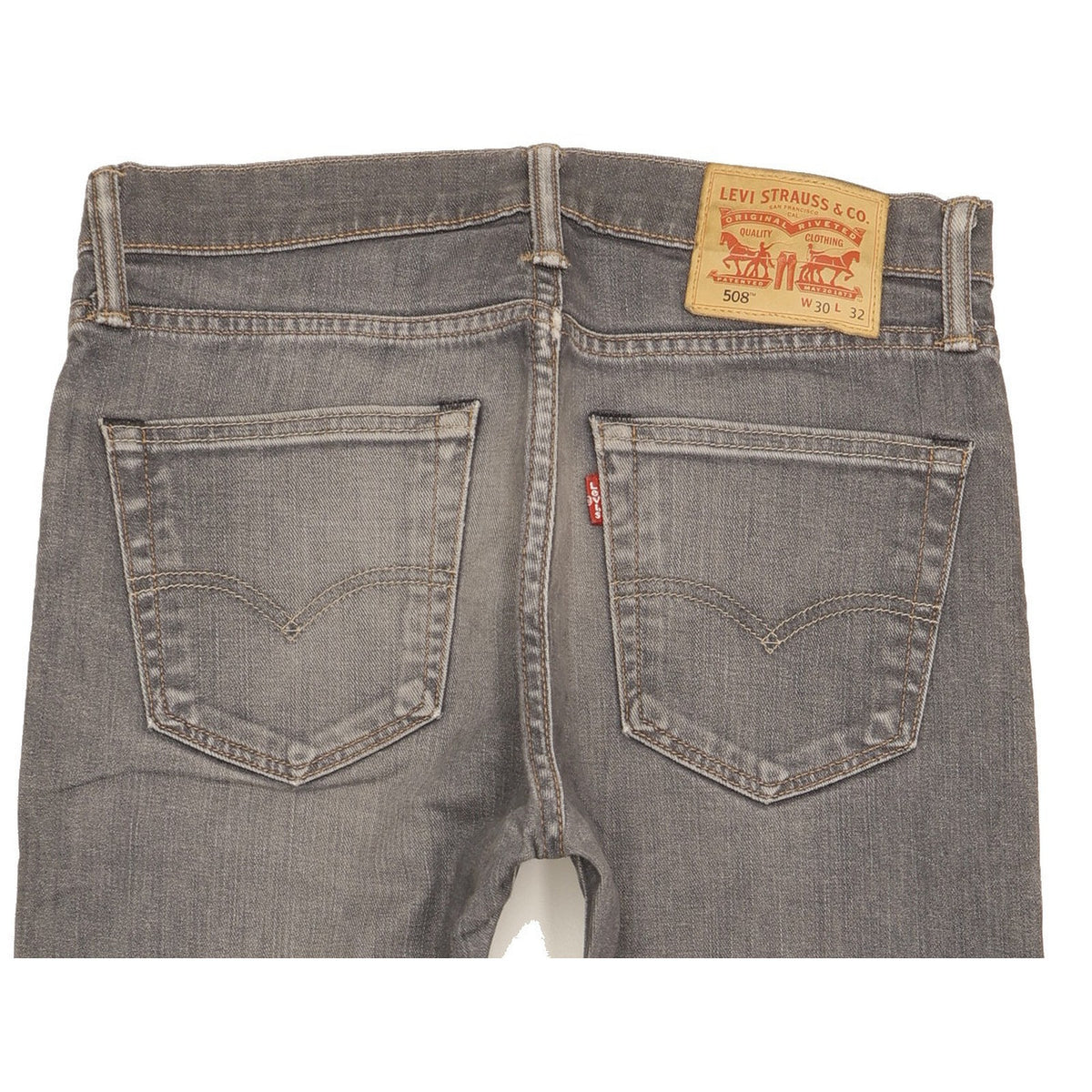 Levi's 508 Men Grey Straight Slim Stretch Jeans W30 L28