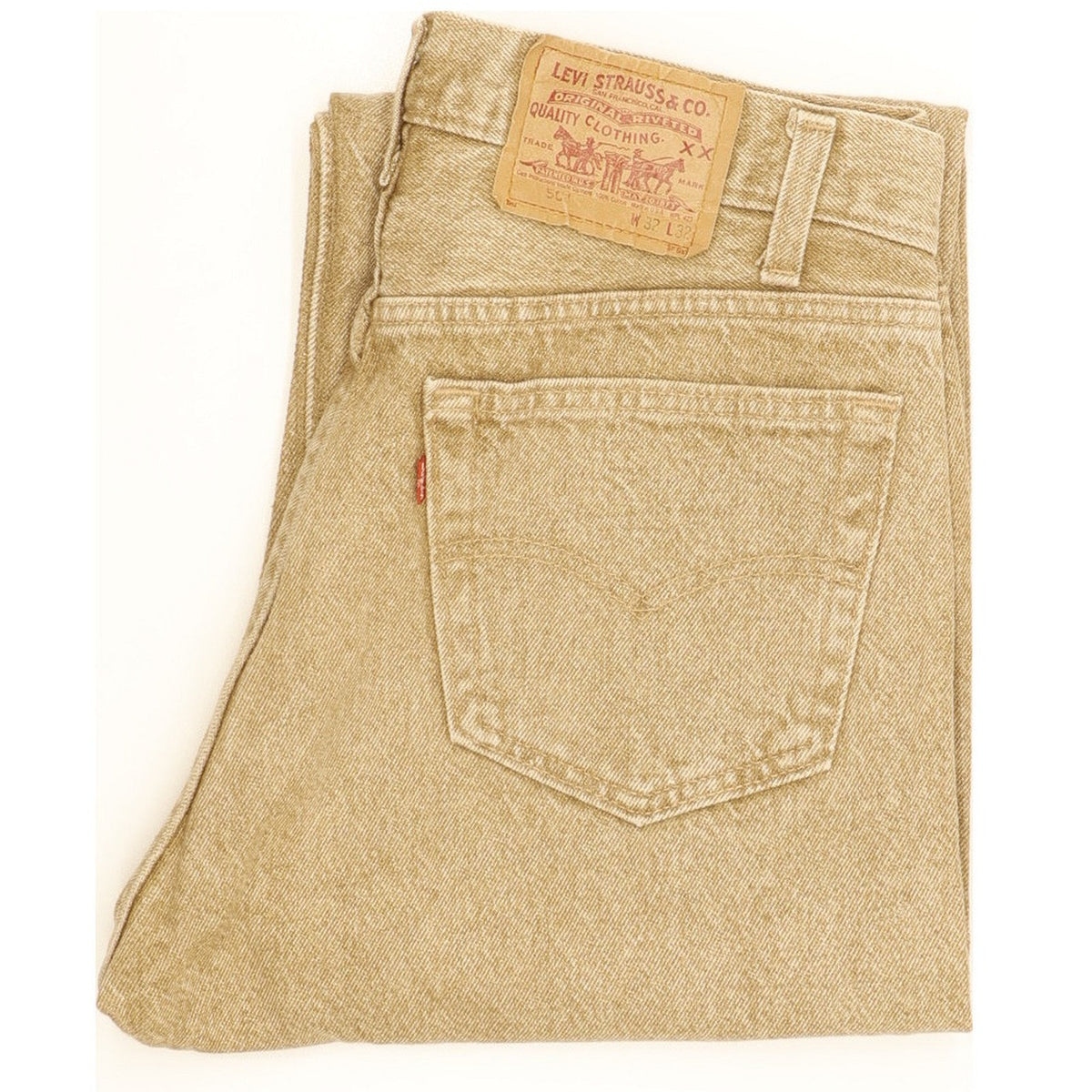 Levi's 501 Made in USA Men Beige Straight Regular Jeans W32 L28