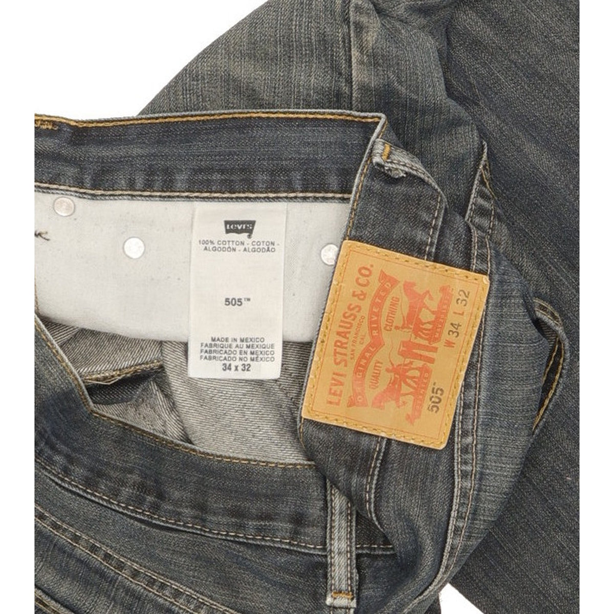 Levi's 505 Men Blue Straight Regular Jeans W34 L32