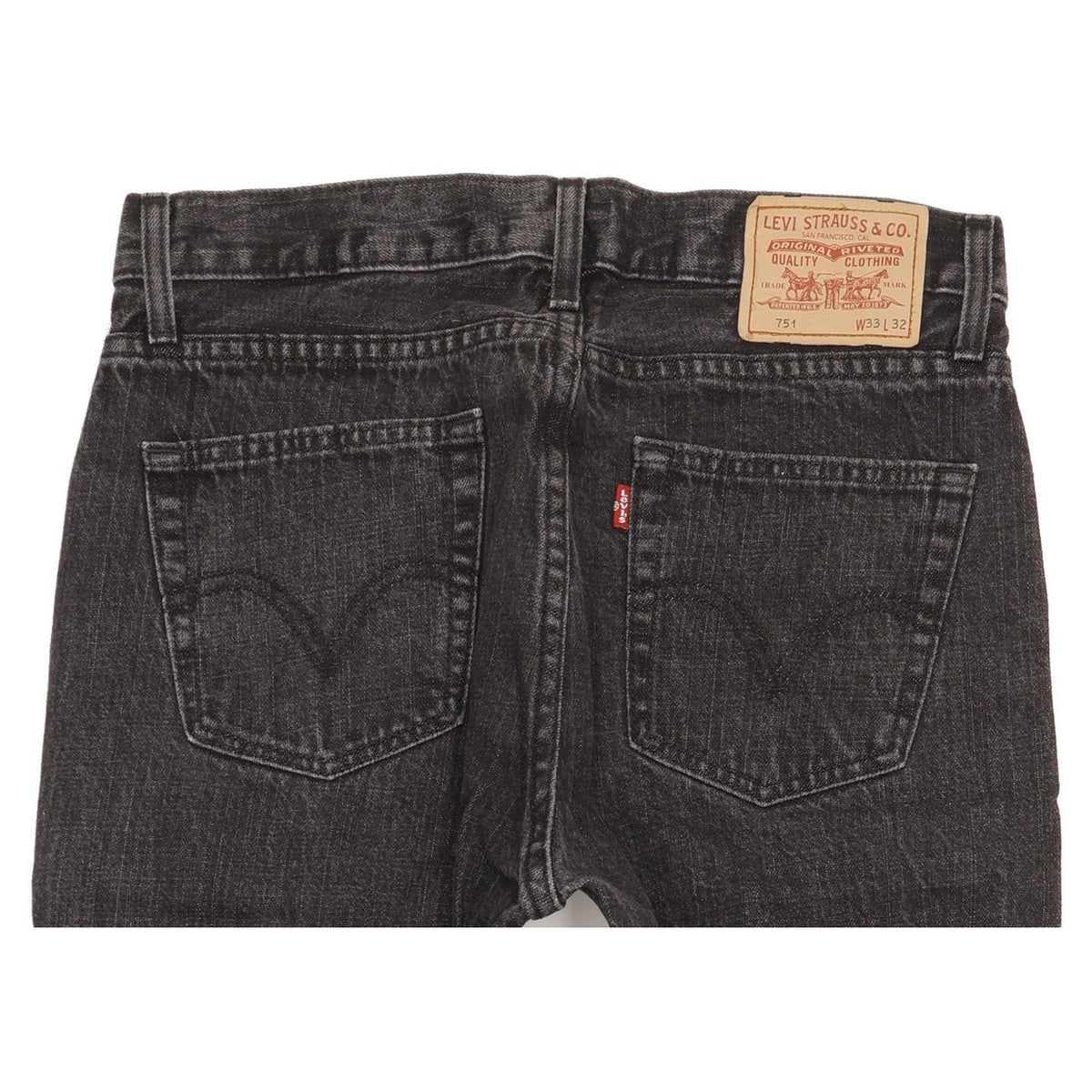 Levi's 751 Men Black Straight Regular Jeans W33 L31