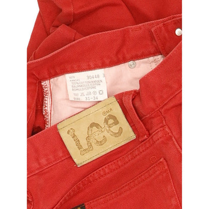 Lee Kansas Men Red Straight Regular Jeans W31 L34