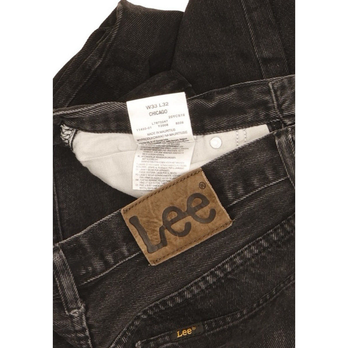 Lee Chicago Men Black Straight Regular Jeans W33 L31