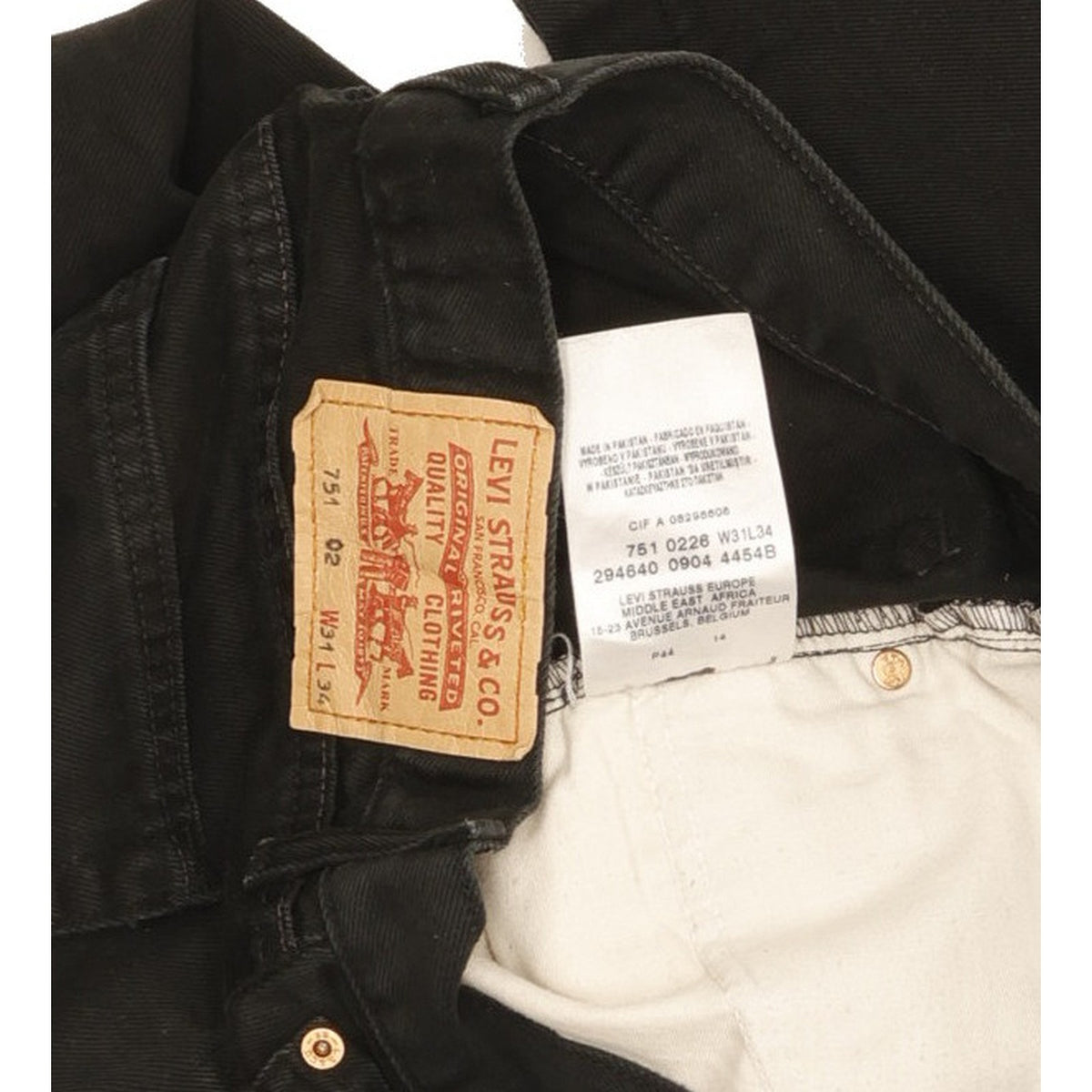 Levi's 751 Men Black Straight Regular Jeans W31 L30