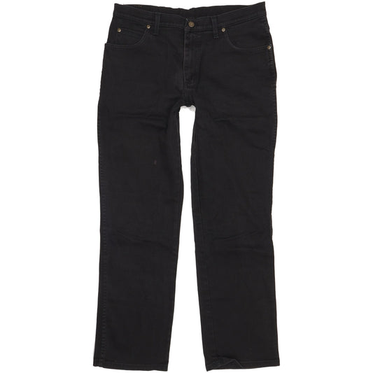 Wrangler Durable Quality Men Black Straight Regular Jeans W36 L32