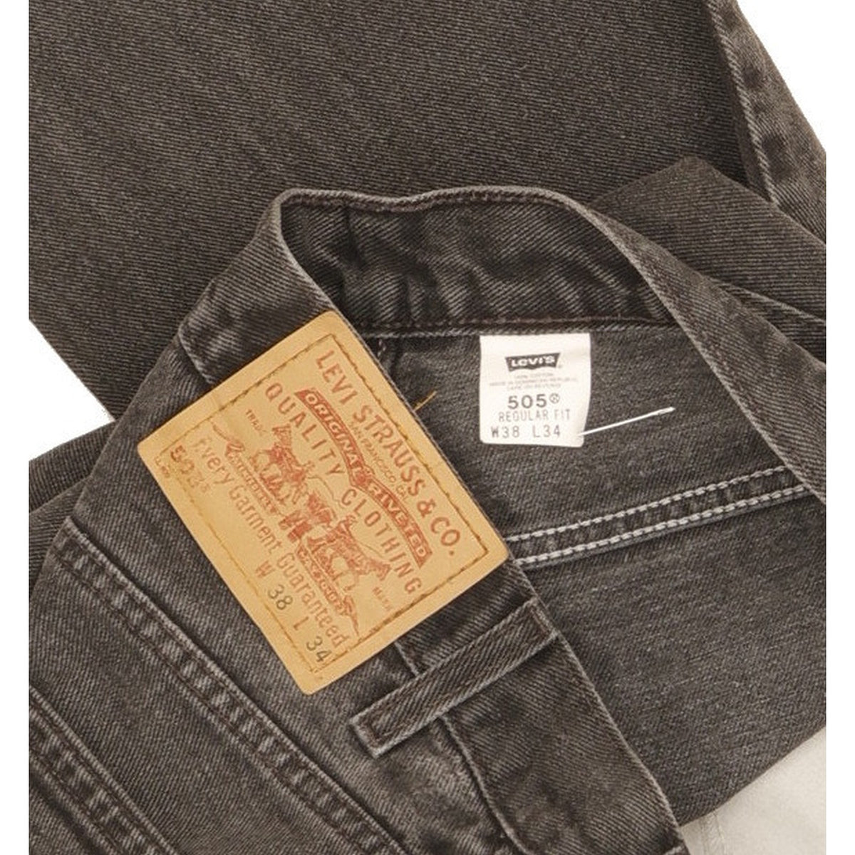 Levi's 505 Men Black Straight Regular Jeans W37 L28