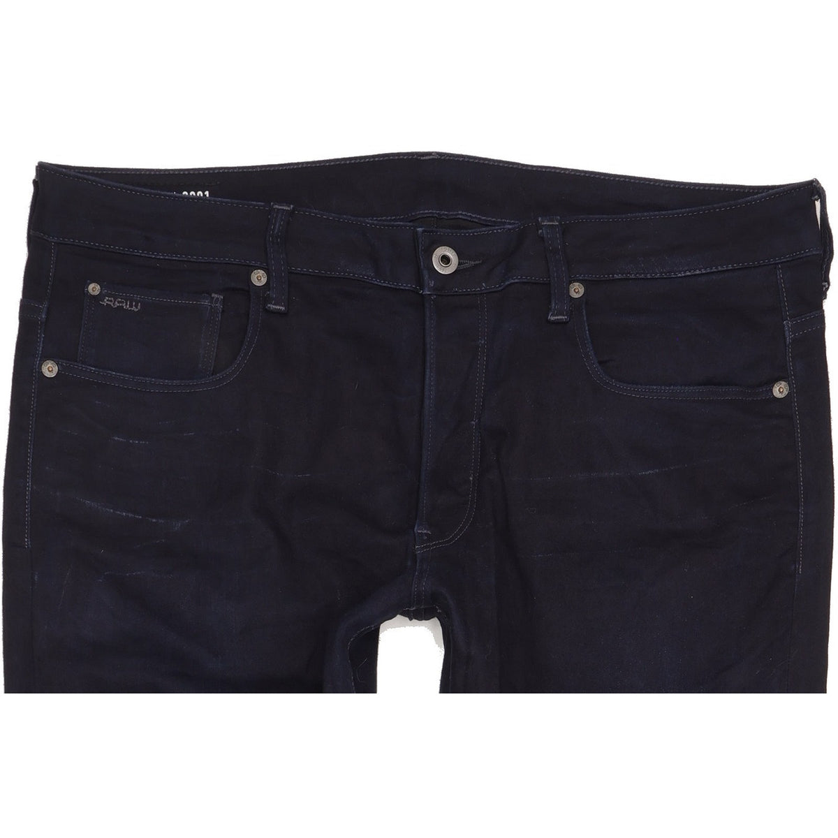 G-Star 3301 Men Navy Straight Slim Stretch Jeans W36 L33