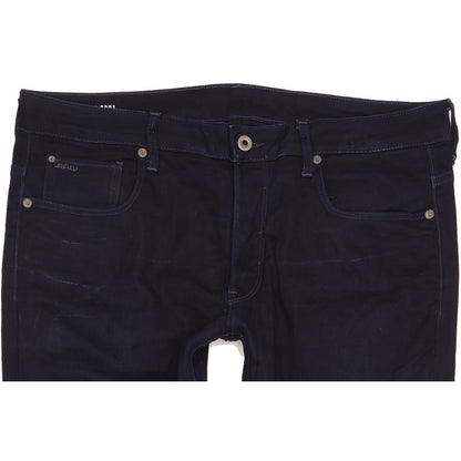 G-Star 3301 Men Navy Straight Slim Stretch Jeans W36 L33