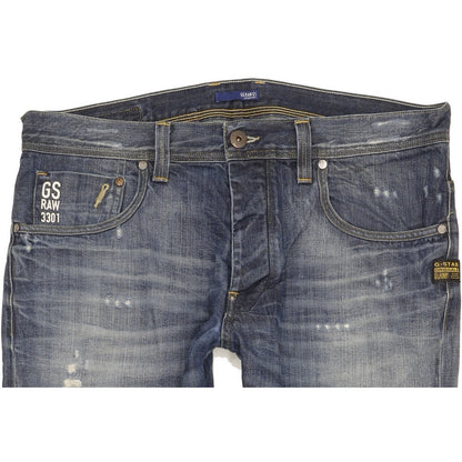 G-Star Attacc Men Blue Straight Regular Jeans W36 L30