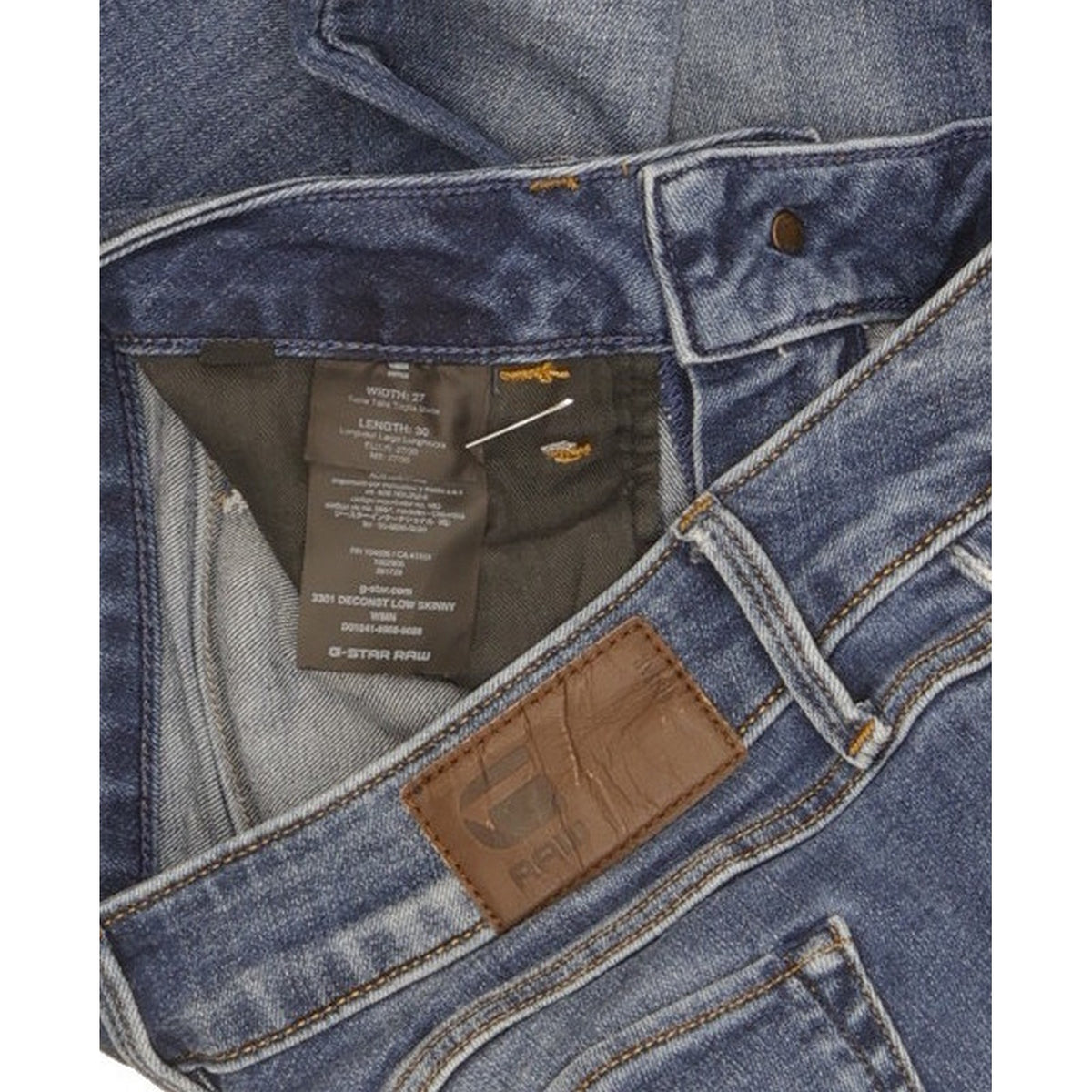 G-Star 301 Deconst Women Blue Skinny Slim Stretch Jeans W27 L30