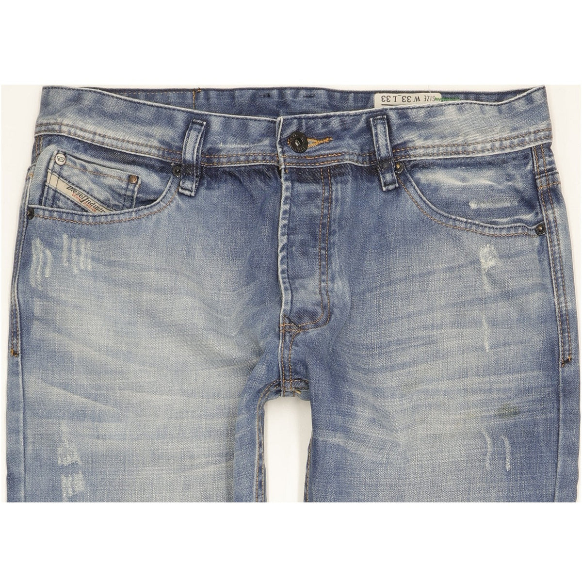 Diesel Zatiny Men Blue Straight Regular Stretch Jeans W33 L32
