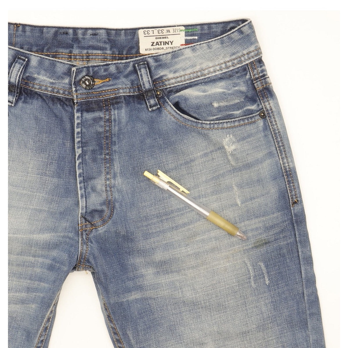 Diesel Zatiny Men Blue Straight Regular Stretch Jeans W33 L32