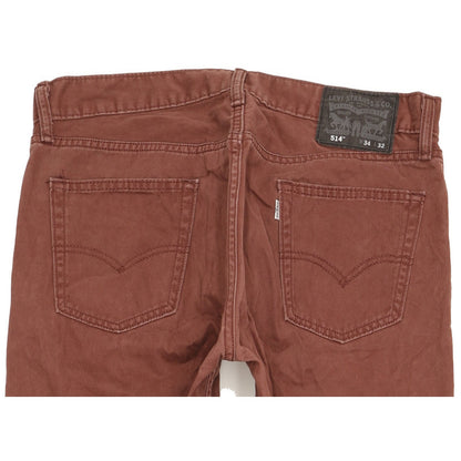 Levi's 514 Men Brown Straight Slim Jeans W34 L32