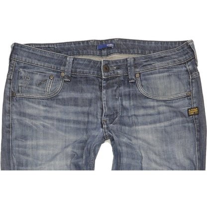G-Star Attacc Men Blue Straight Slim Jeans W34 L31