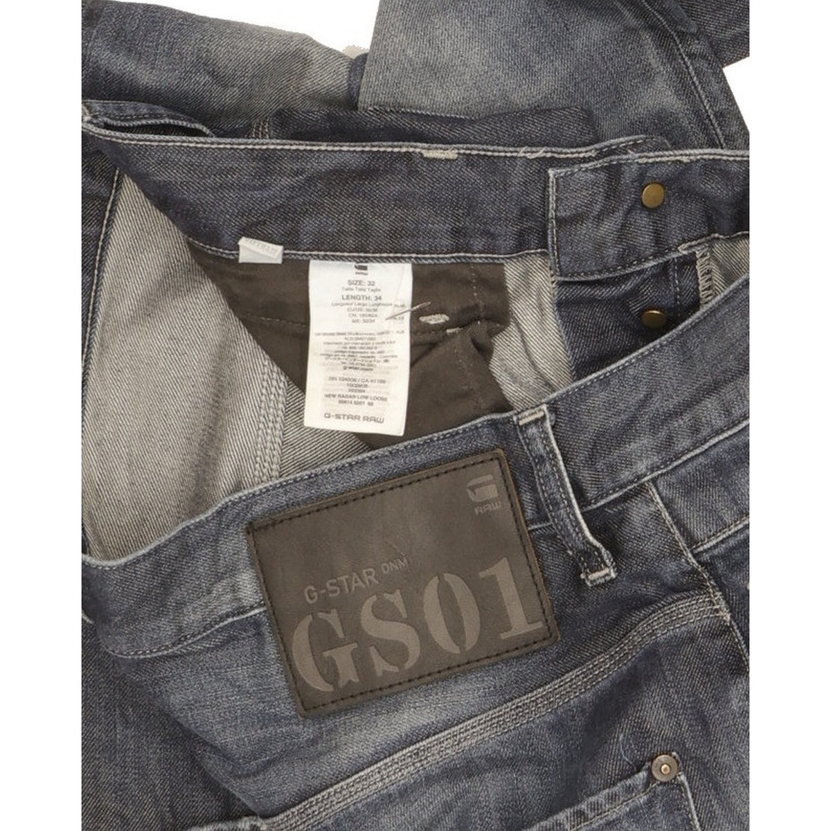 G-Star New Radar Men Blue Straight Loose Jeans W32 L30